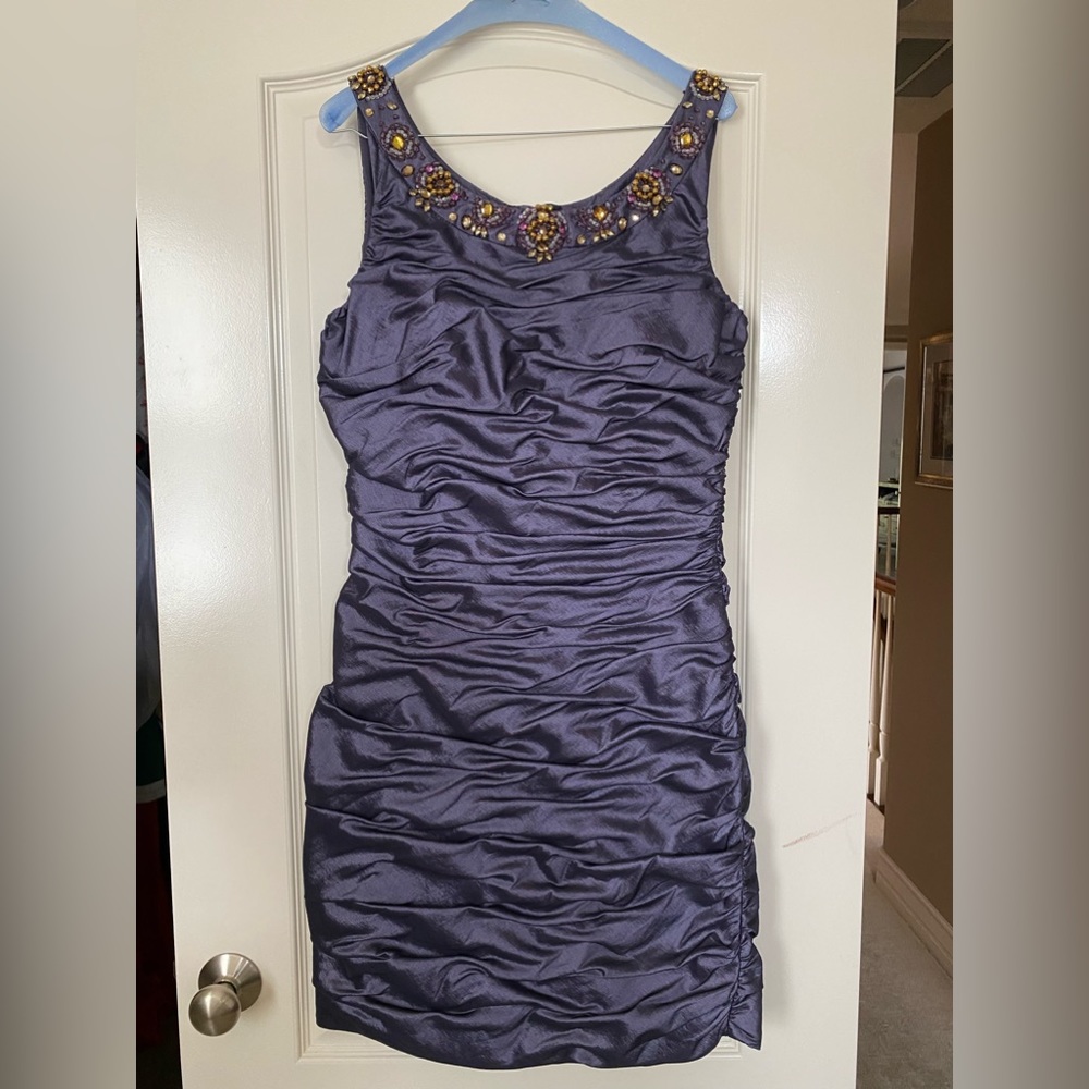 Cachet dress - size 16, eggplant w/beading